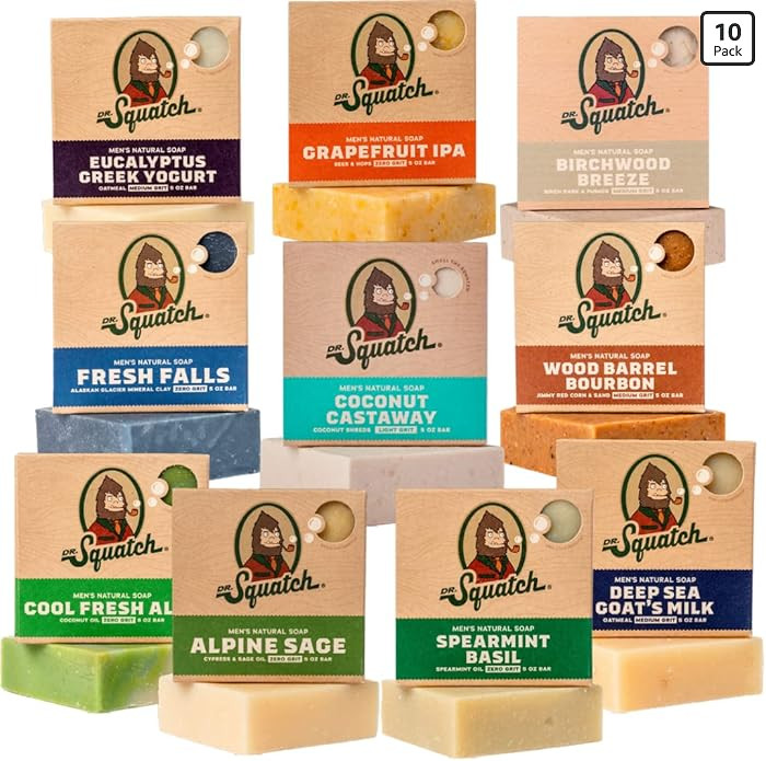 Dr. Squatch Natural Men’s Bar Soap - Cold Process Body Soap Bar with Natural Oils - Gifts for M... | Amazon (US)