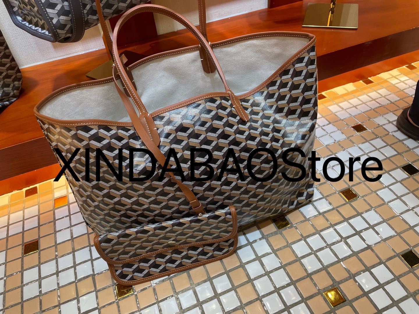 Haute Douture Food Basket Goyar Goya Double Sided Shopping Mother Tote East Gate Dogtooth Bag Lar... | DHGate