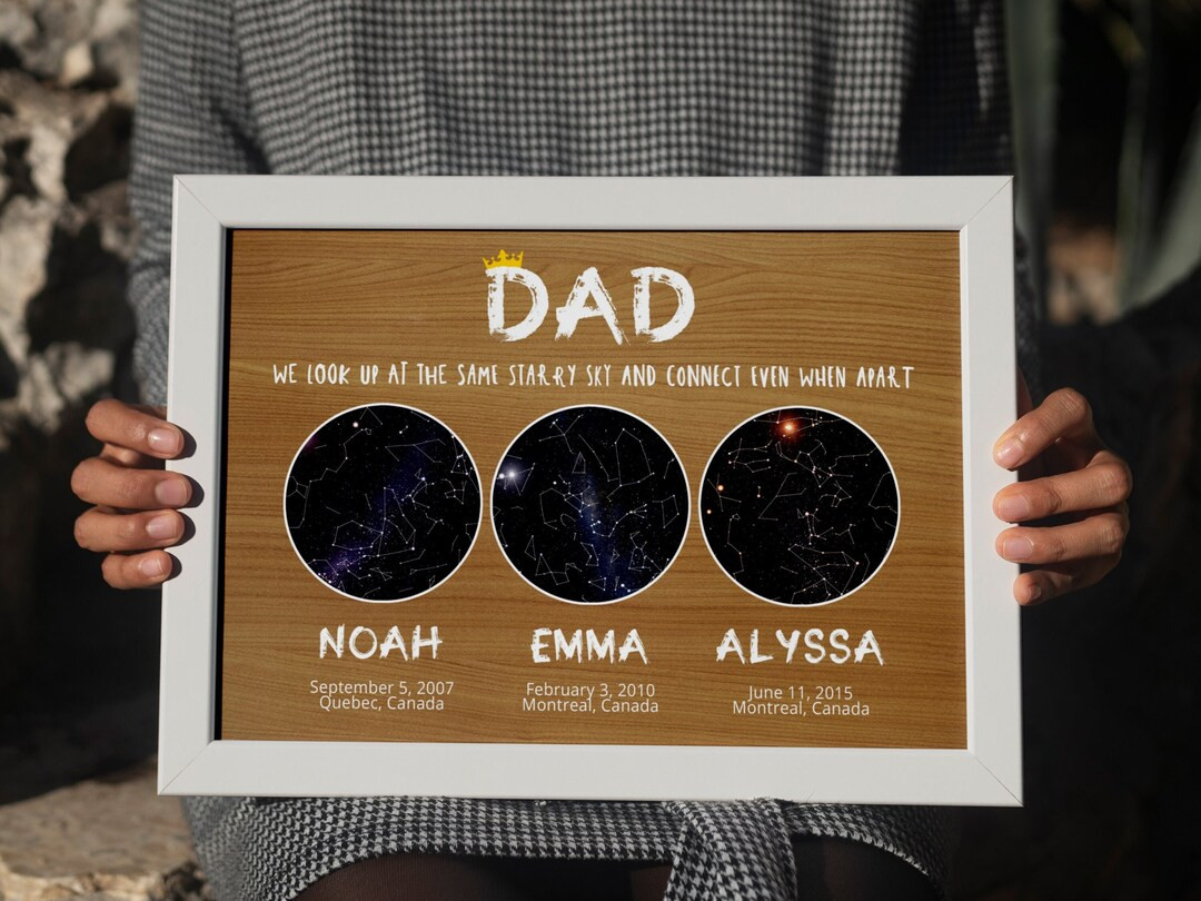 Constellation Print Custom Star Map Gift Night Sky Map By Date Personalized Gift For Dad Birthday... | Etsy (US)