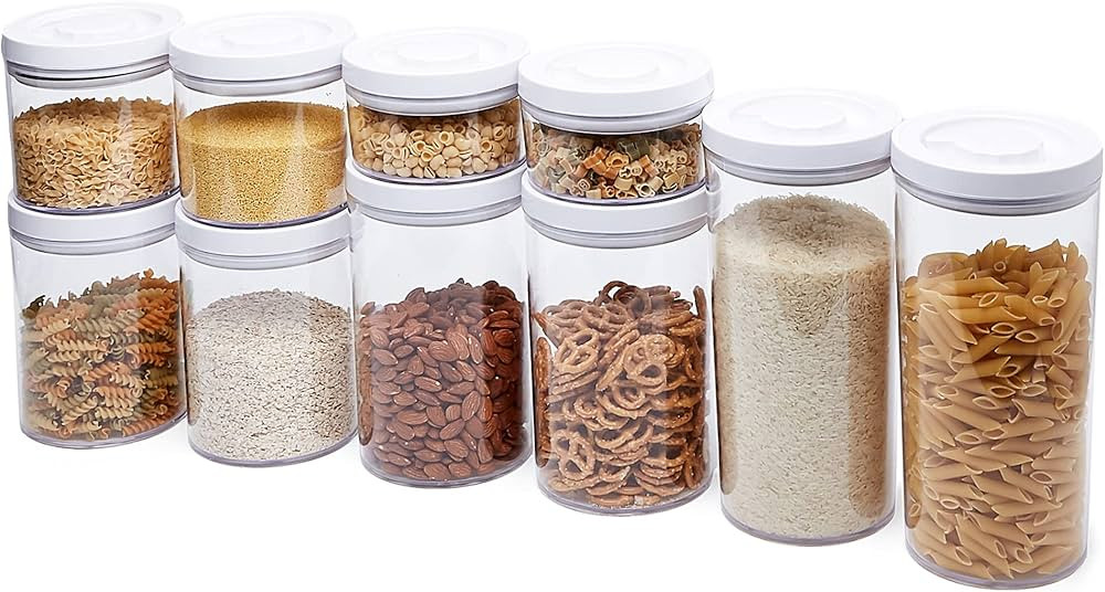 Amazon Basics 10-Piece Round Airtight Food Storage Containers for Kitchen Pantry Organization, BP... | Amazon (US)