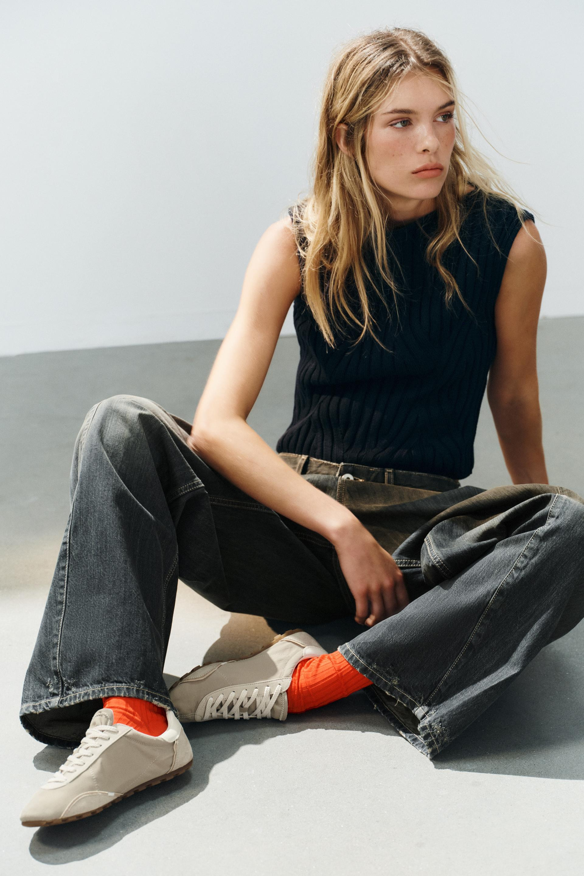 Zara - Trainers With Heel Counter - Khaki Green - 8 - Woman | Zara UK