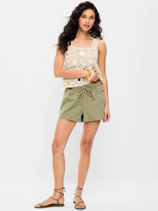High-Waisted Pull-On Utility Shorts | Old Navy (US)