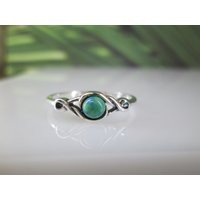 sterling Silver Turquoise Ring>Dainty Turquoise Ring, 925 Ring, Silver Ring, Small Round Ring, Turquoise Infinity | Etsy (US)