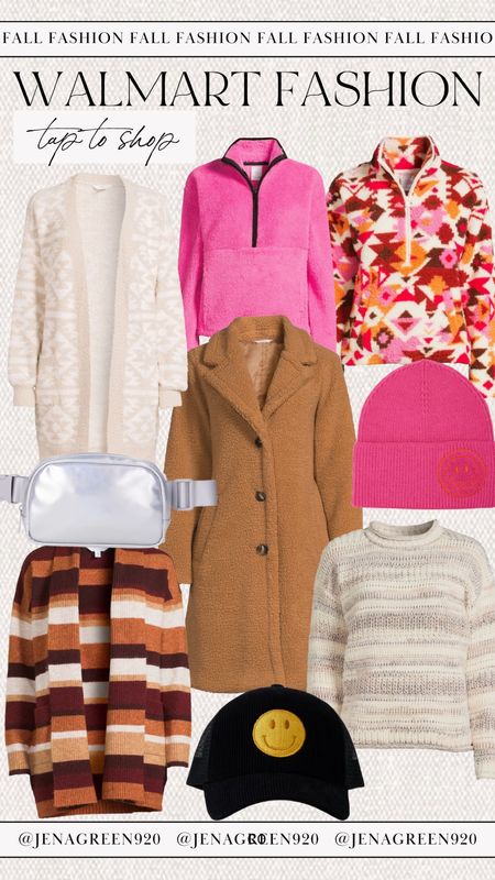 Walmart Fashion Finds | Fall Outfit | Teddy Coat | Striped Sweater | Fuzzy Cardigan | Fuzzy Pullover | Smiley Hat 

#LTKstyletip #LTKfindsunder50 #LTKSeasonal