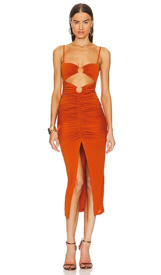 x REVOLVE Yasmeen Midi Dress in Rust | Revolve Clothing (Global)