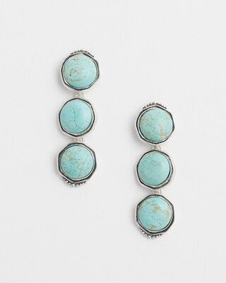 No Droop™ Turquoise Howlite Linear Earrings | Chico's