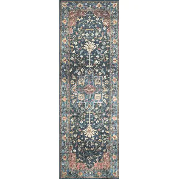Alexander Home Leanne Traditional Distressed Persian Printed Area Rug - 2'6" x 7'6" Runner | Bed Bath & Beyond