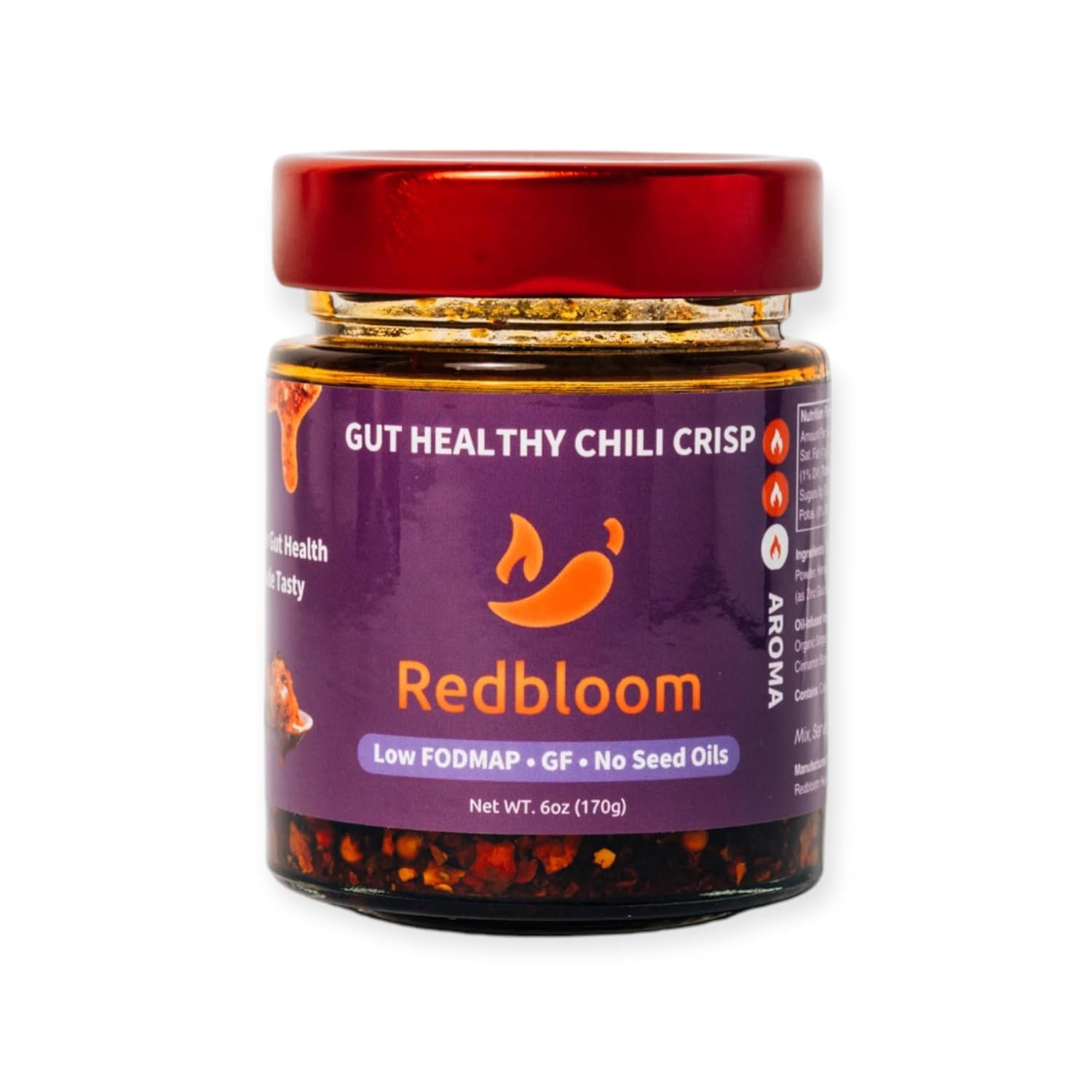 Redbloom Gut-Healthy Chili Crisp - Organic Chili Oil, No Seed Oils, Low-Fodmap, Vegan, Crunchy Ho... | Amazon (US)