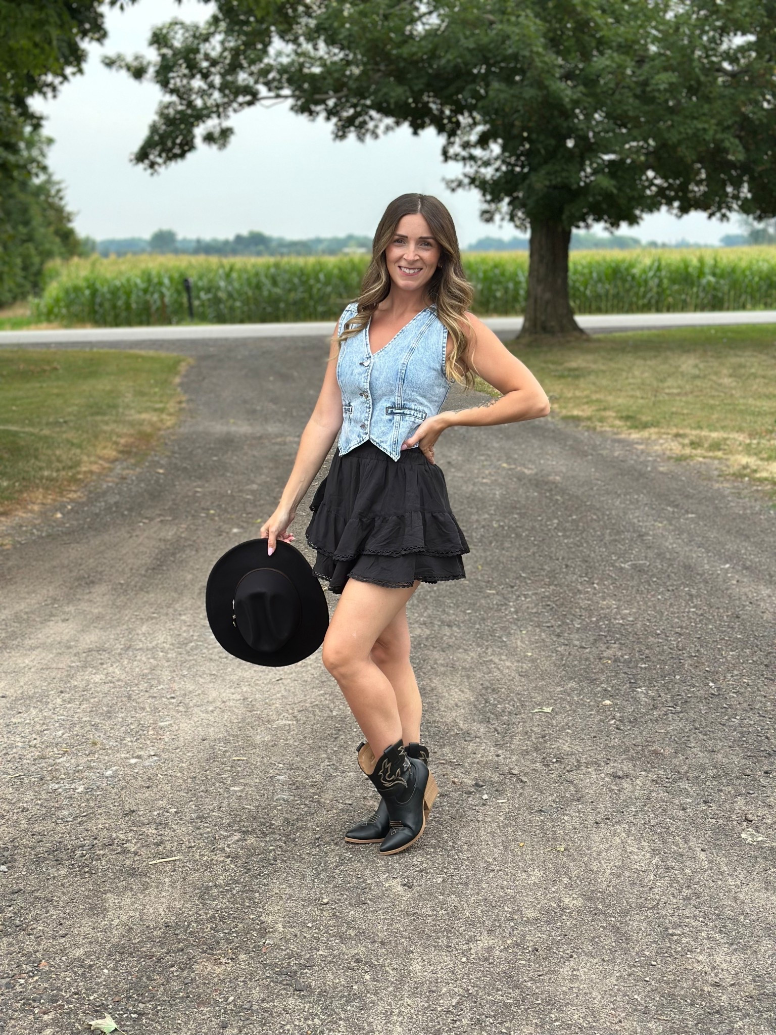 enim, ruffles, and cowgirl boots — the ultimate combo for summer concerts or small-town strolls. Linked it all on LTK! #LTKOutfitInspo #CountryStyle #ShopMyLook 

 #LTKSeasonal #LTKStyleTip
