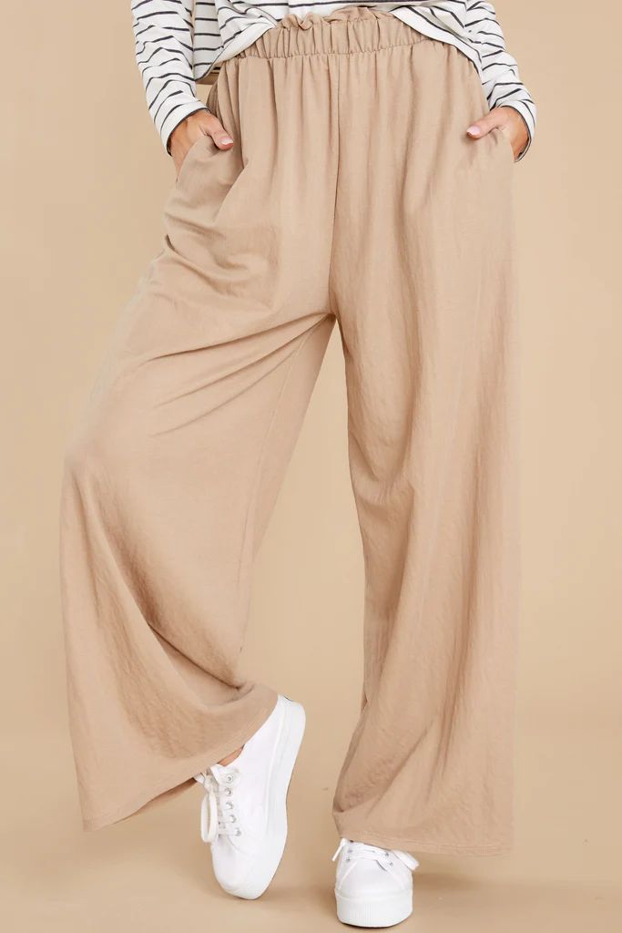 On The List Beige Pants | Red Dress 