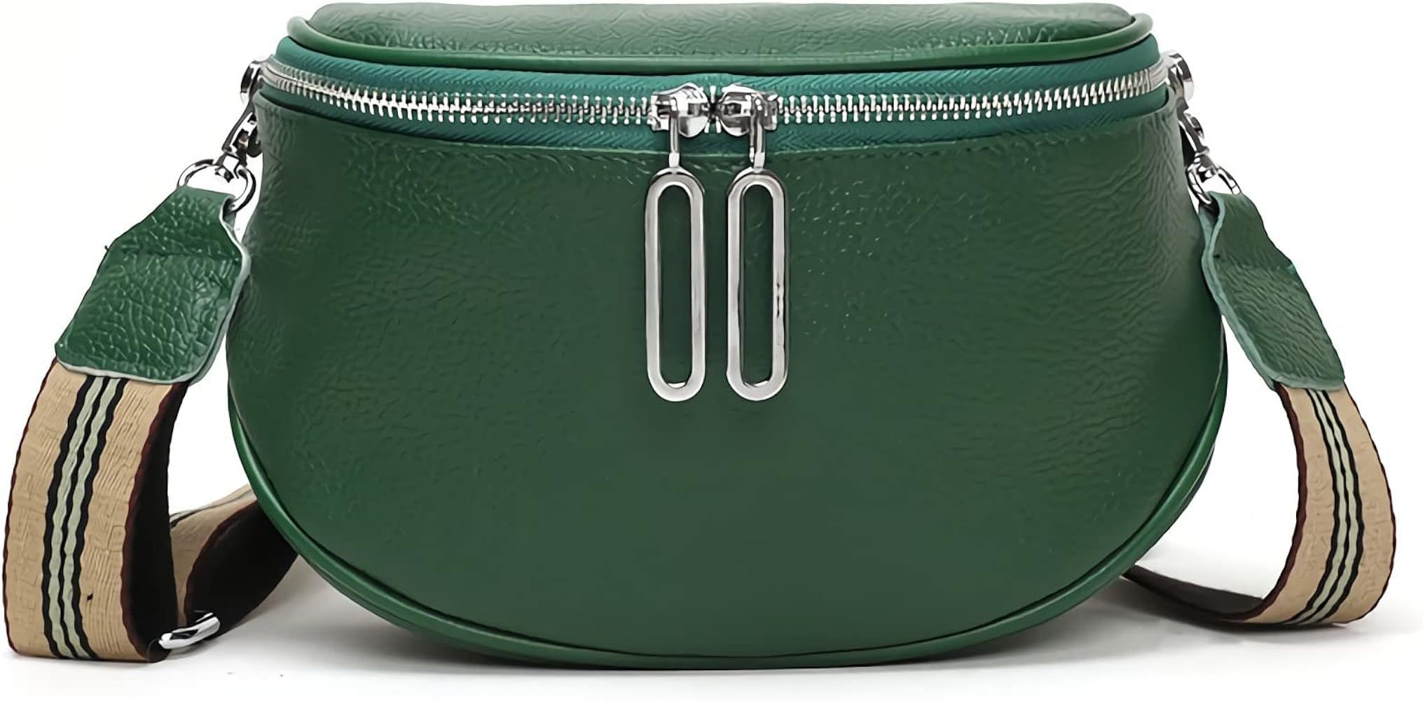 Fanny Pack Crossbody Bags For Women Genuine Leather Fashion Belt Bag Waist Purse (Green01) | Amazon (US)