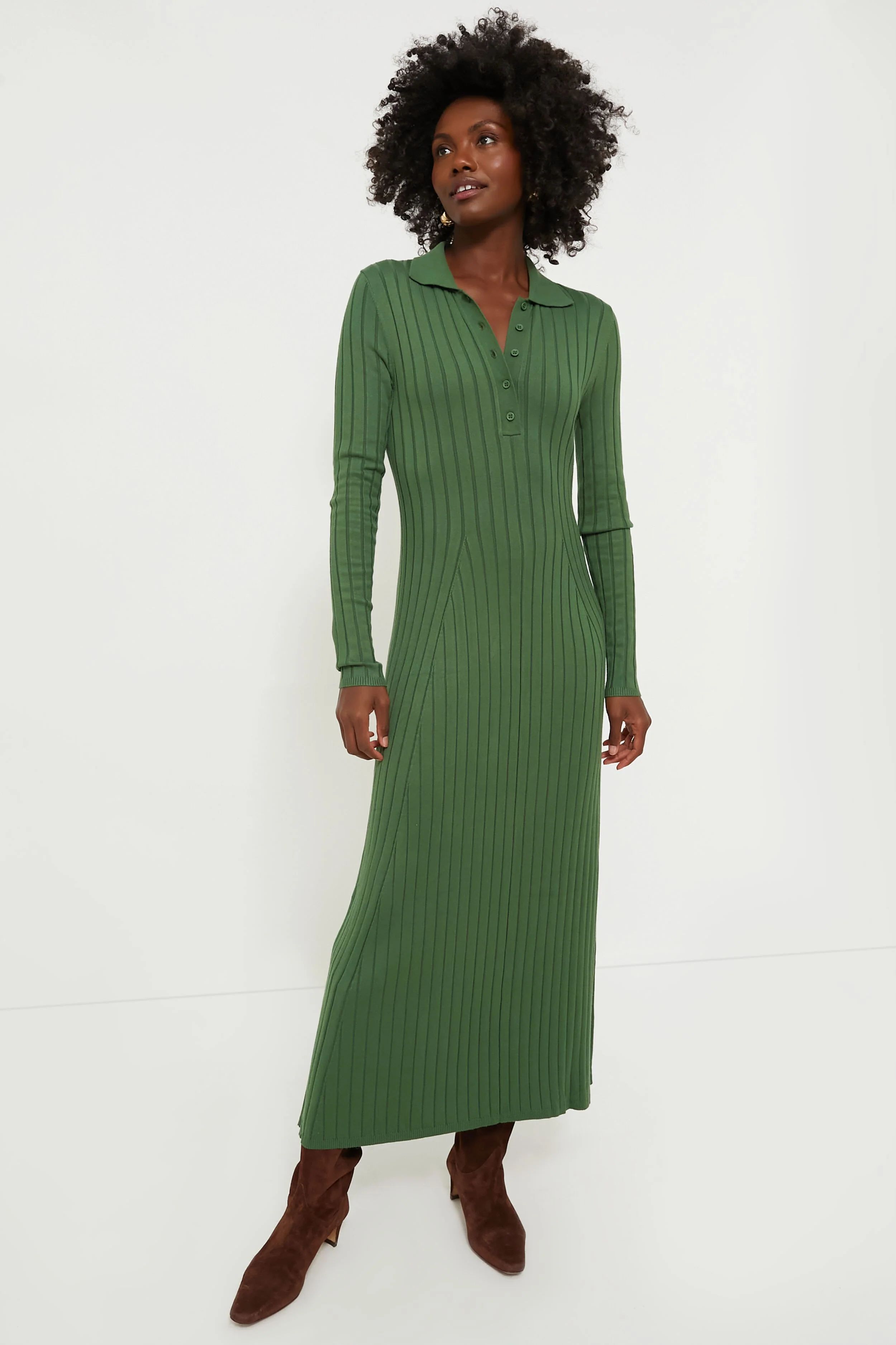 Moss Green Hanly Fine Knit Dress | Tuckernuck (US)