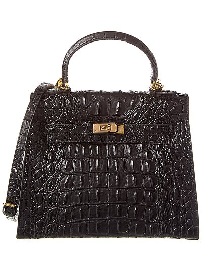 Alligator-Embossed Leather Shoulder Bag | Gilt & Gilt City