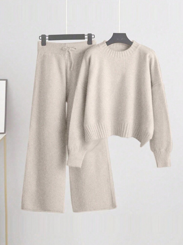 Franclia Knitted Pants Set | SHEIN