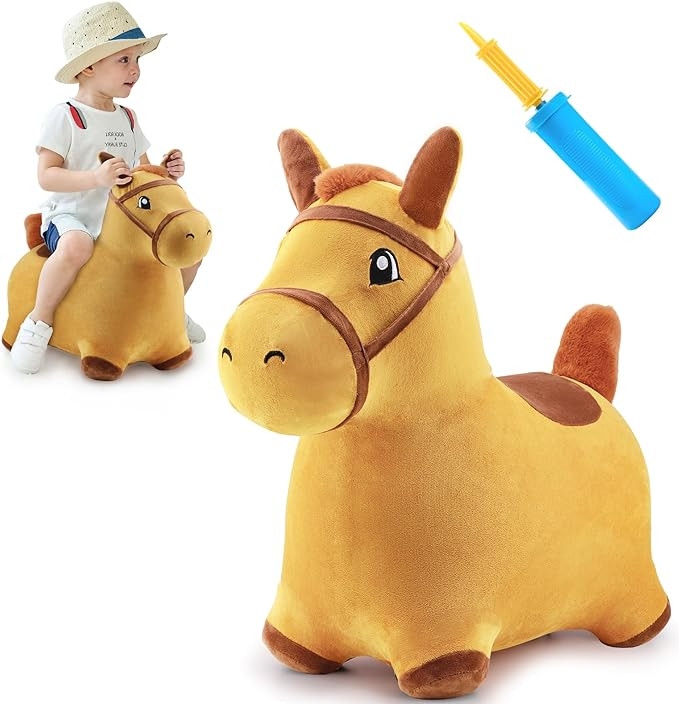 iPlay, iLearn Bouncy Pals Hopping Horse, Toddler Girl Boy Inflatable Bouncing Animal Hopper Toy, ... | Amazon (US)
