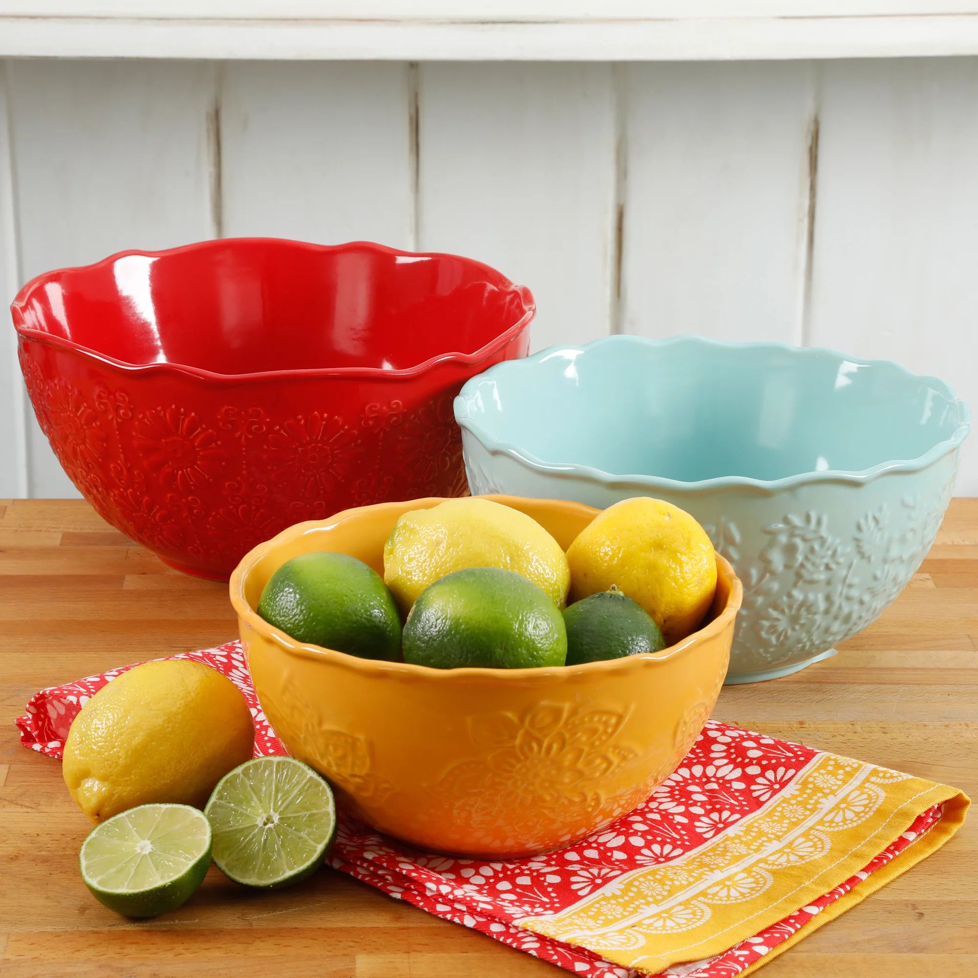 The Pioneer Woman Floral Bursts Serving Bowl Set, Set of 3 | Walmart (US)