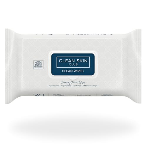 Clean Skin Club XL Premium Face Wipes, 40% Larger Than Normal Wipes, Extra Moist Makeup Removing Towelettes, 30 Count, Facial Cleansing Cloth, Fragrance Free, No Alcohol or Chemicals | Amazon (US)