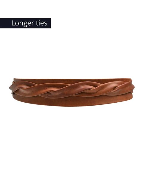 Midi Wrap Leather Belt - Cognac | ADA Collection