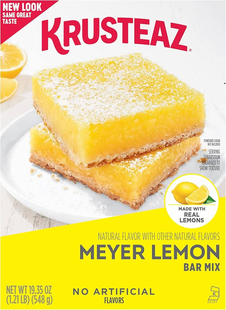 Amazon.com : Krusteaz Meyer Lemon Bar Mix, Lemon Bar Baking Mix, Made With Real Lemons, 19.35 oz ... | Amazon (US)