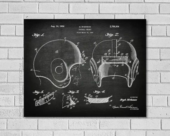 Football Helmet Patent Print  Football Gifts  Football | Etsy | Etsy (US)