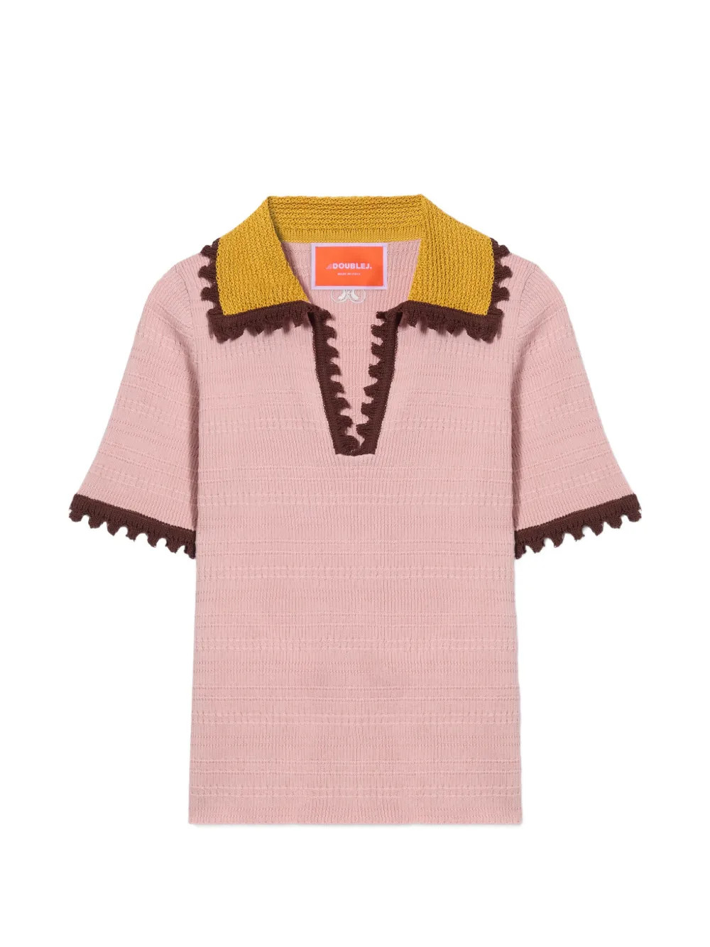 La DoubleJ Picket Polo Top | Pink | FARFETCH IL | Farfetch Global