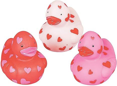 Mini Valentine Rubber Duckies - Bulk set of 24 - Valentine's Day Toys, Party Favors and Handouts | Amazon (US)