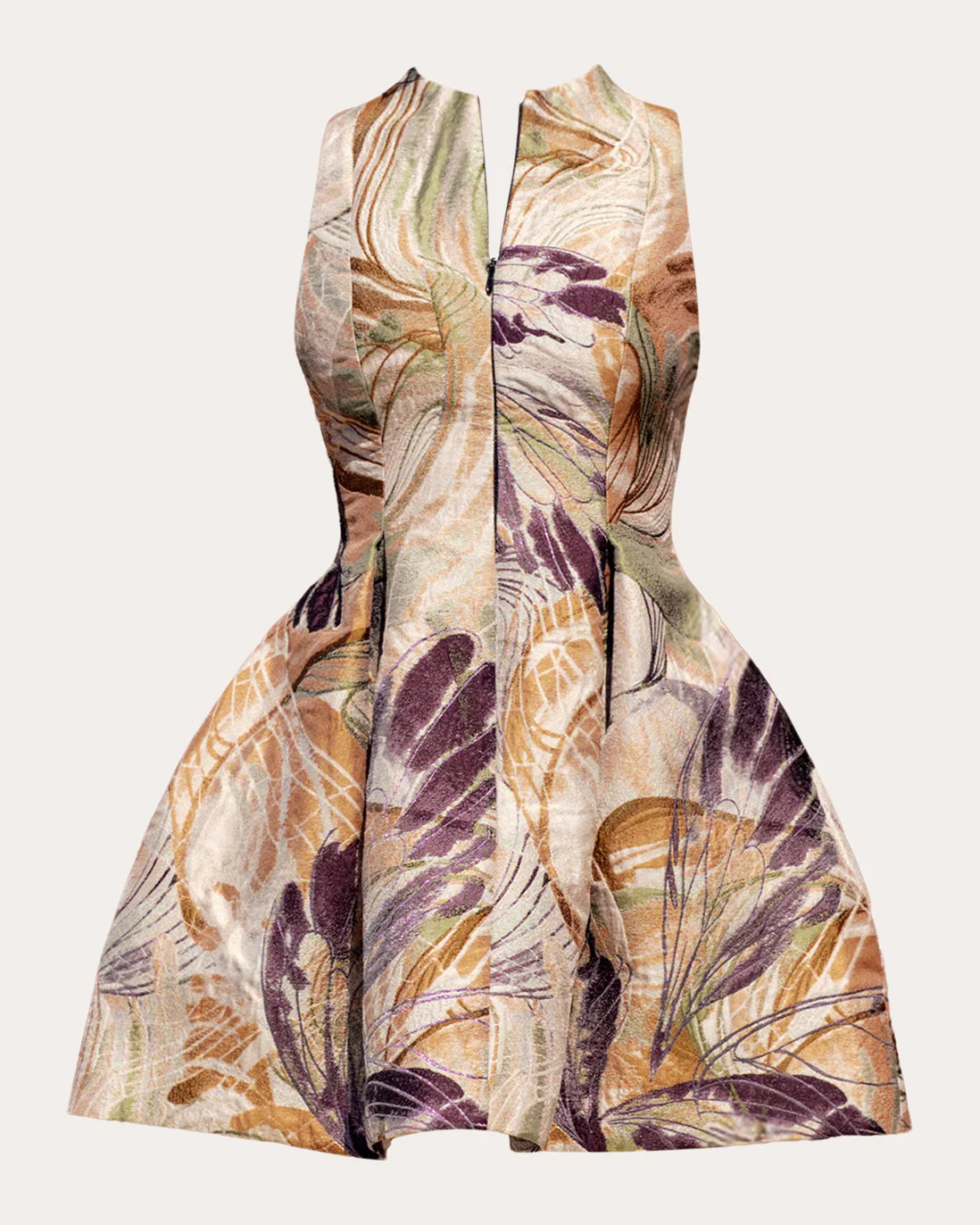 Venti Vibra Jacquard Pleated Mini Dress | Olivela