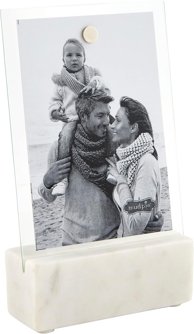 Mud Pie Marble Stand Frame, White, 5" x 7" | Amazon (US)