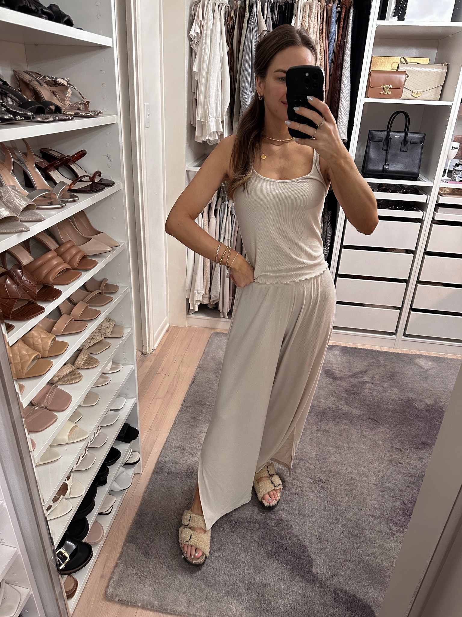 Cozy pjs I’m loving! They also come in black. I wear a size S. // Abercrombie, pajamas, AF outfit, Abercrombie pjs, matching set 