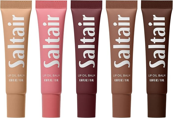 Saltair Hydrating Lip Oil Balm, Clear and Tinted Lip Gloss, Essentials Shades 5-Pack, Coconut Van... | Amazon (US)