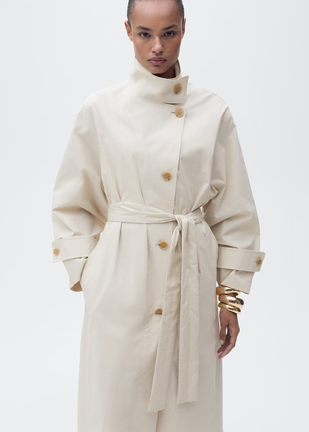 Oversized cotton trench coat - Women | MANGO USA | Mango (US/MX/AU)