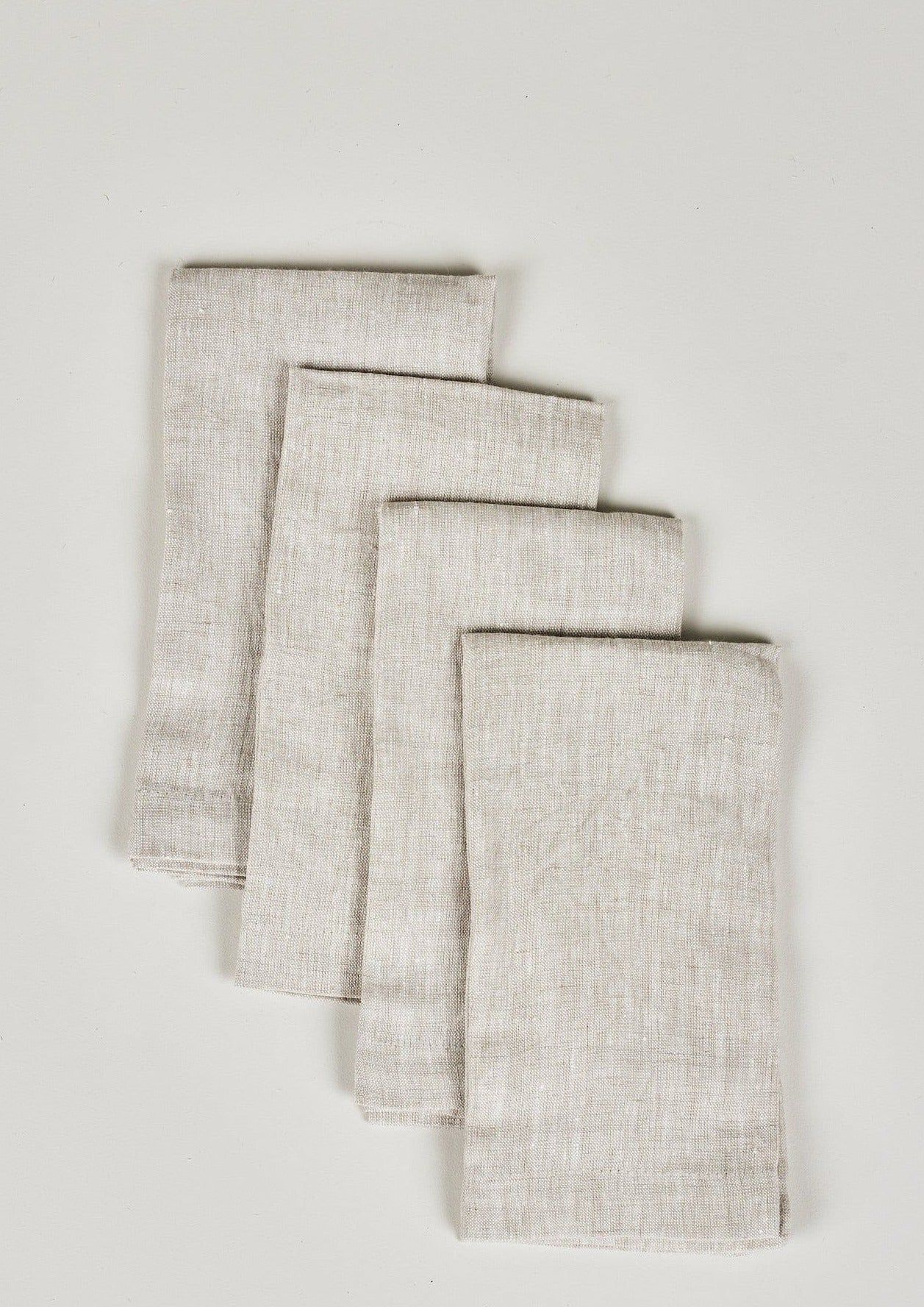 Set of 4 Washed Linen Napkins in Light Grey | Afloral