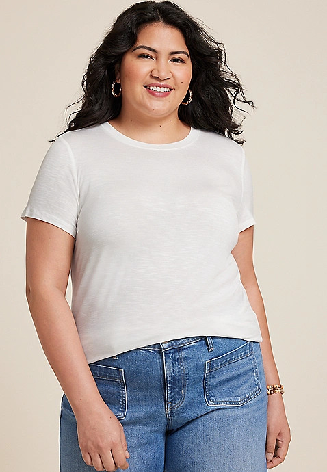 Plus Size 24/7 Kennedy Crew Neck Tee | Maurices