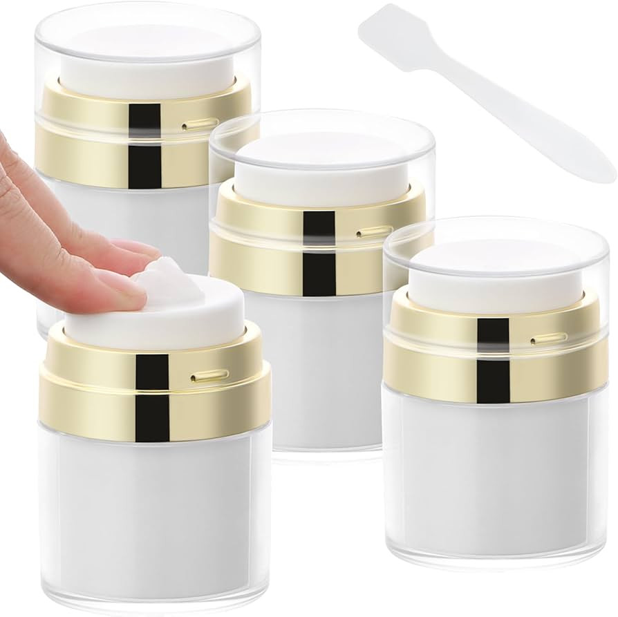 Segbeauty 1oz Travel Jars for Creams, 4pcs 30ml Airless Pump Jars Refillable Travel Bottles Empty... | Amazon (US)