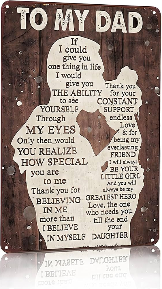 Smilelife Father's Day Dad Gifts from Daughter To My Dad Always Be My Hero Funny Tin Sign Perfect... | Amazon (US)