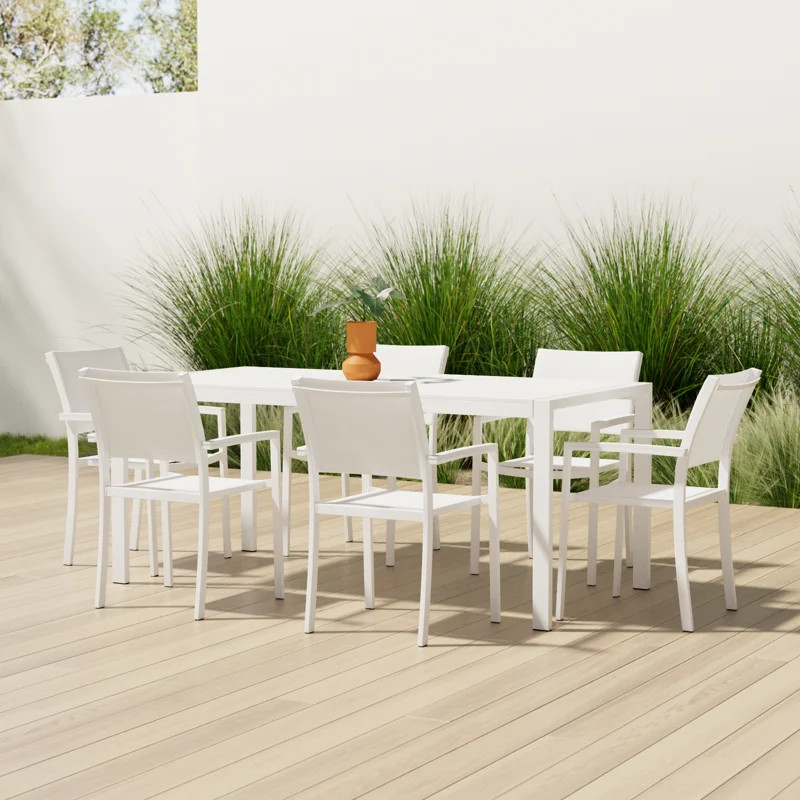 Aynura 6-Person Aluminum Patio Dining Set with Rectangular TableByWade Logan®4.5Rated 4.5 out of... | Wayfair North America