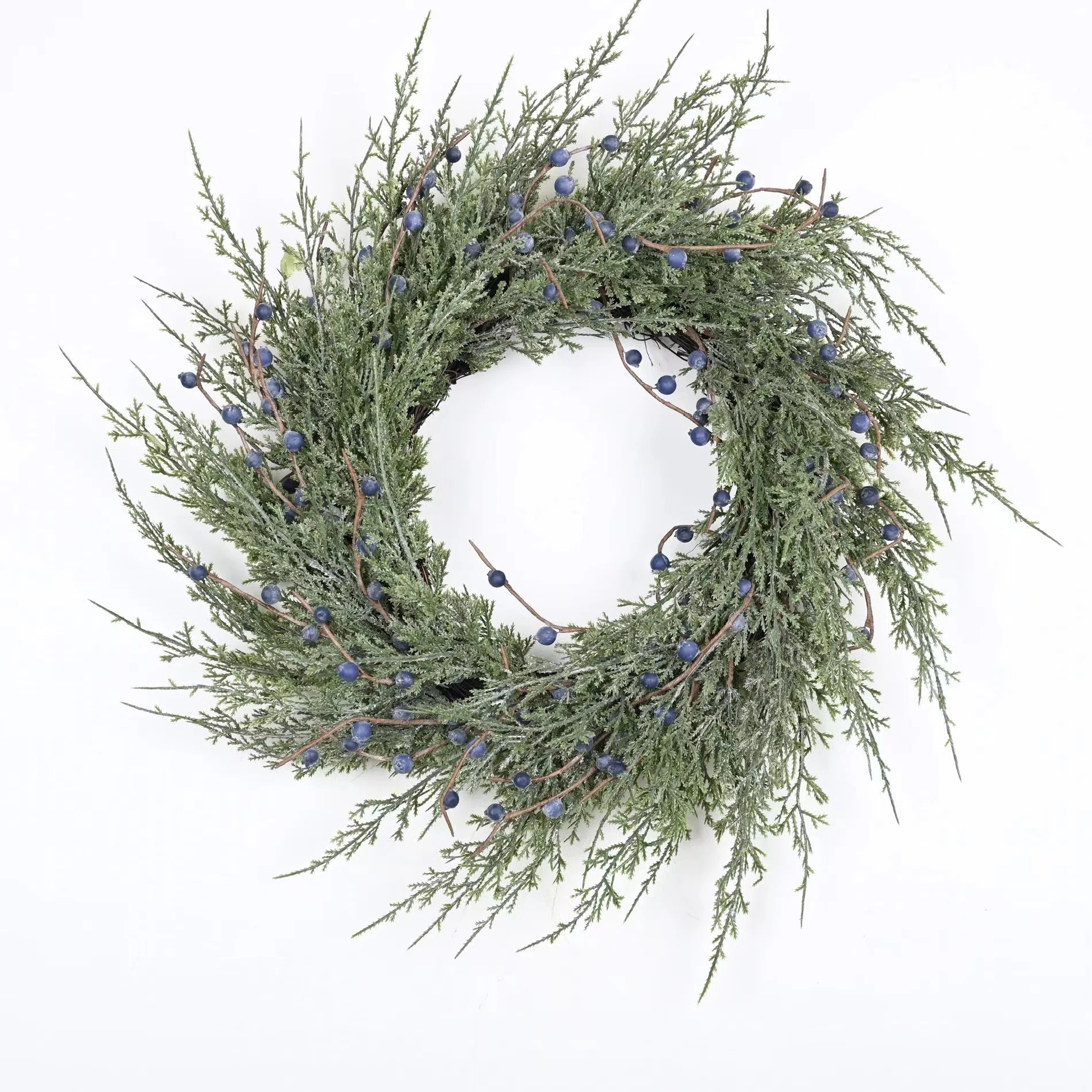 24" Artificial Winter Christmas Cypress Berry Wreath For Front Door | Wayfair North America