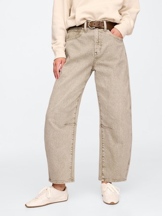 High Rise Seamed Barrel Jeans | Gap Factory