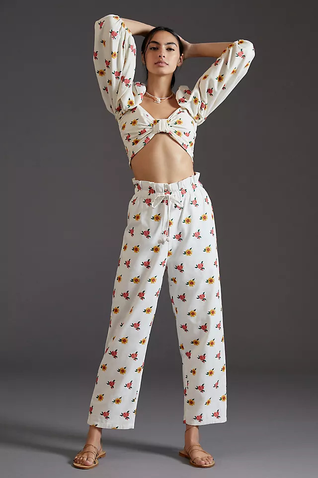 Farm Rio Floral Cross-Stitch Pants | Anthropologie (US)