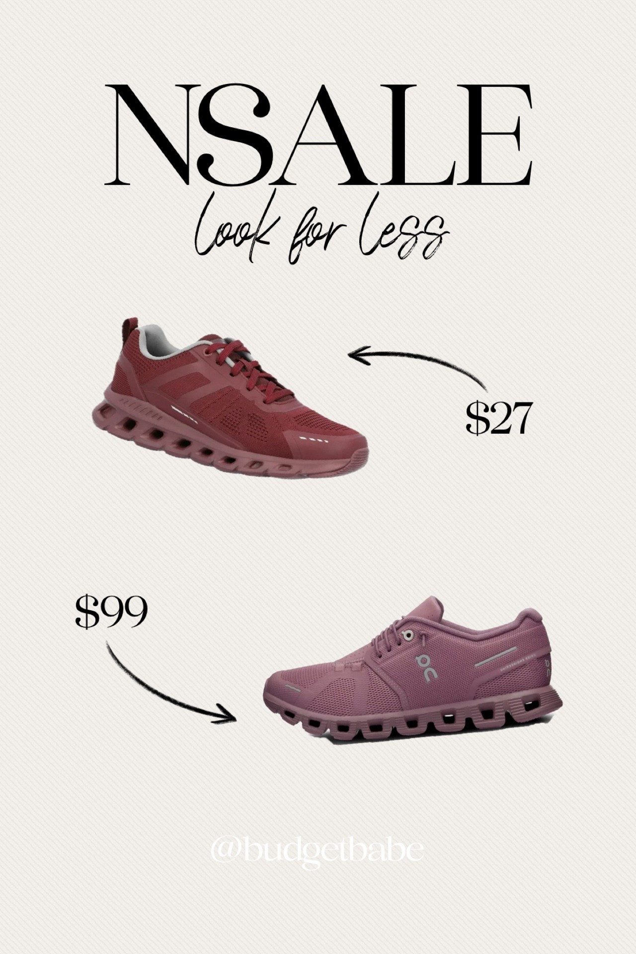 Nordstrom look for less with these Walmart Avia sneakers, and the On Cloud running shoe (these rarely go on sale under $100 so now’s a great time to snag a pair!) More colors available for each sneaker. #Nordstrom sale lookalike 