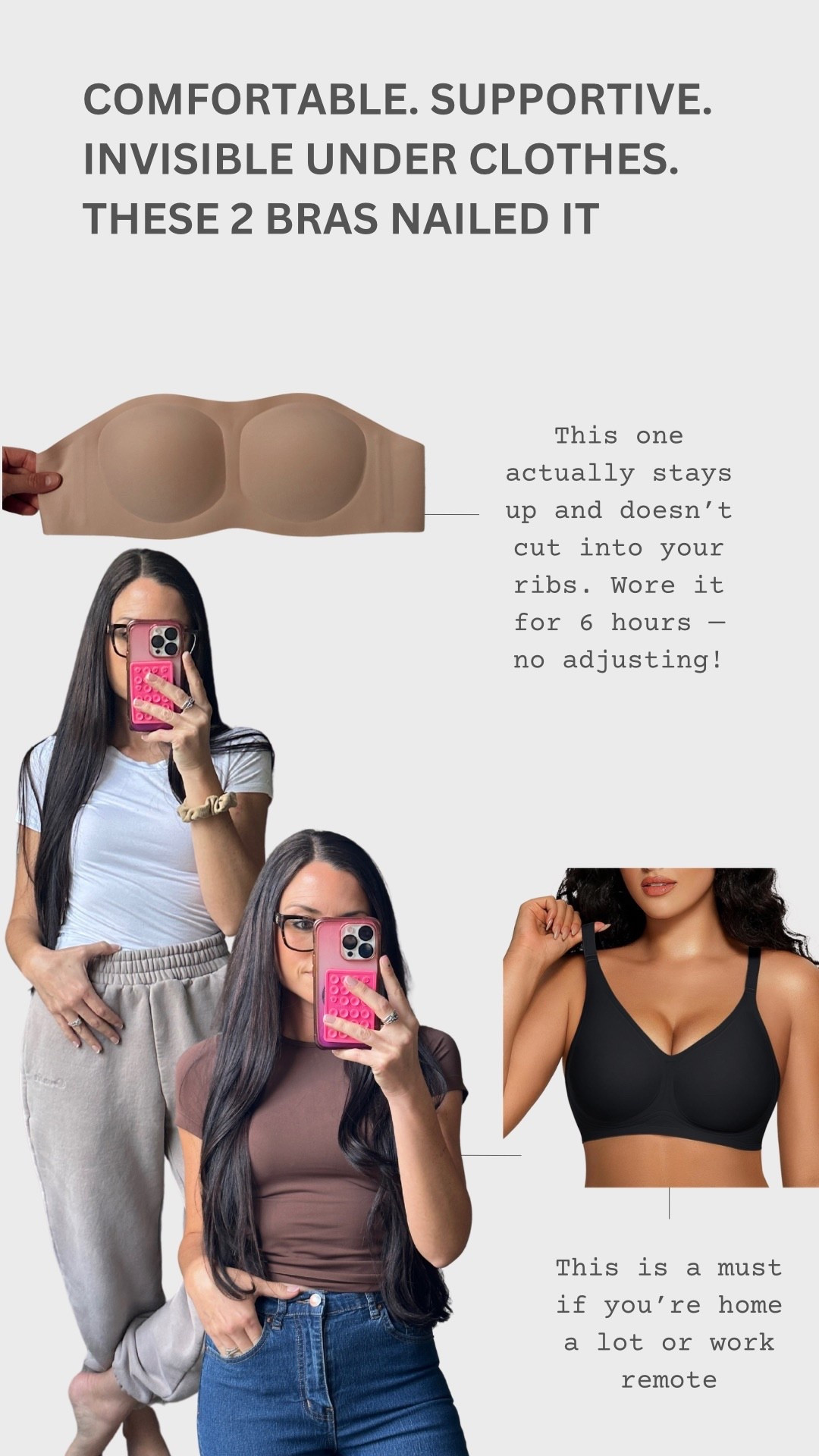 Strapless & convertible styles 

Seamless & wireless , extra comfy 

#LTKStyleTip #LTKFindsUnder50 #LTKActive