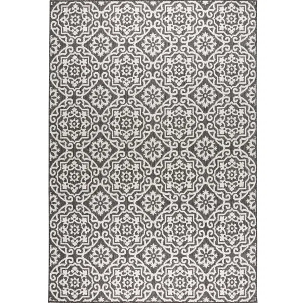 Nicole Miller Danica Geometric Black/Gray Indoor / Outdoor Area Rug | Wayfair North America