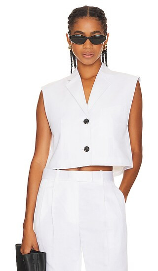 Cropped Vest in Optic White | Revolve Clothing (Global)