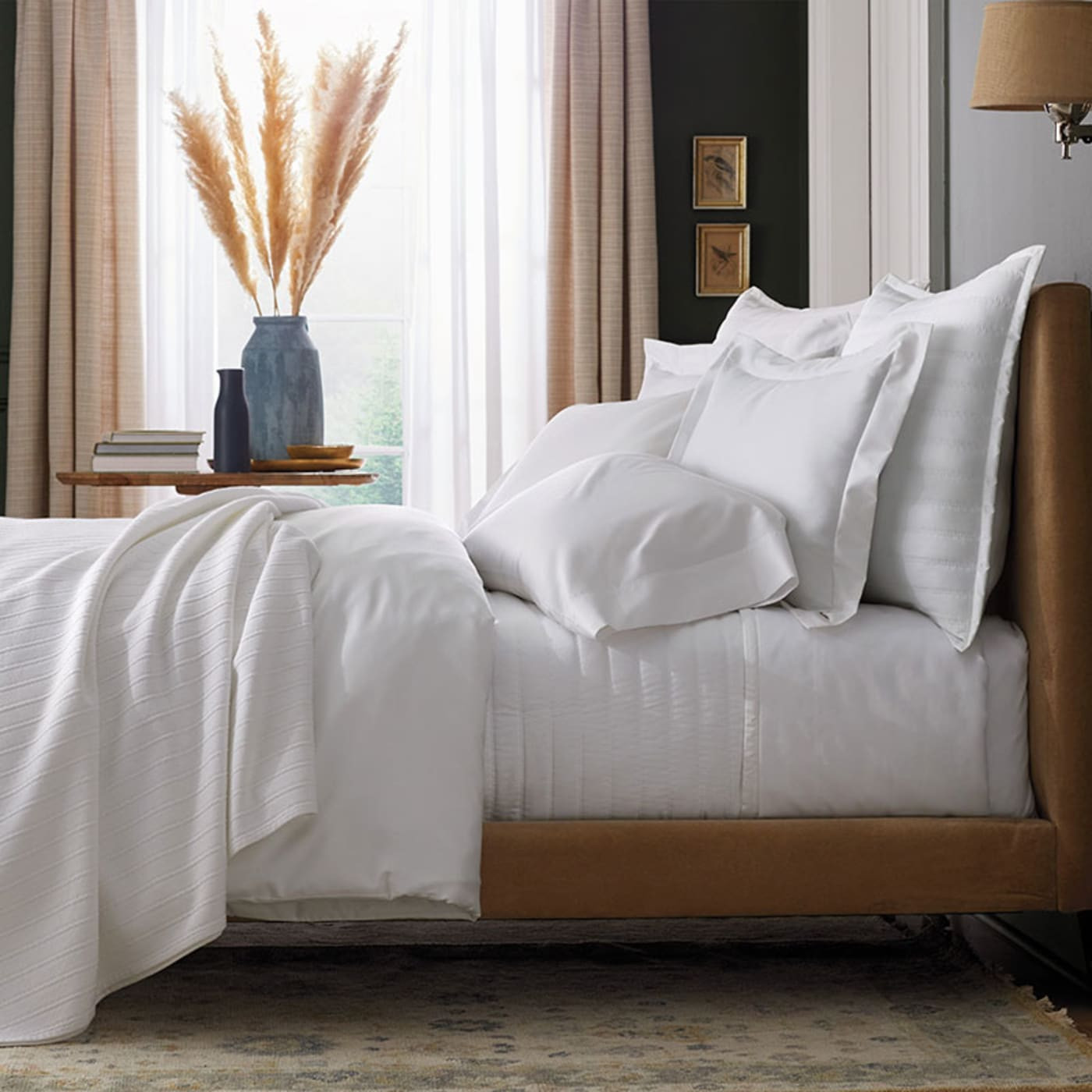 Premium Smooth Supima® Cotton Wrinkle-Free Sateen Duvet Cover - White, Queen | The Company Store