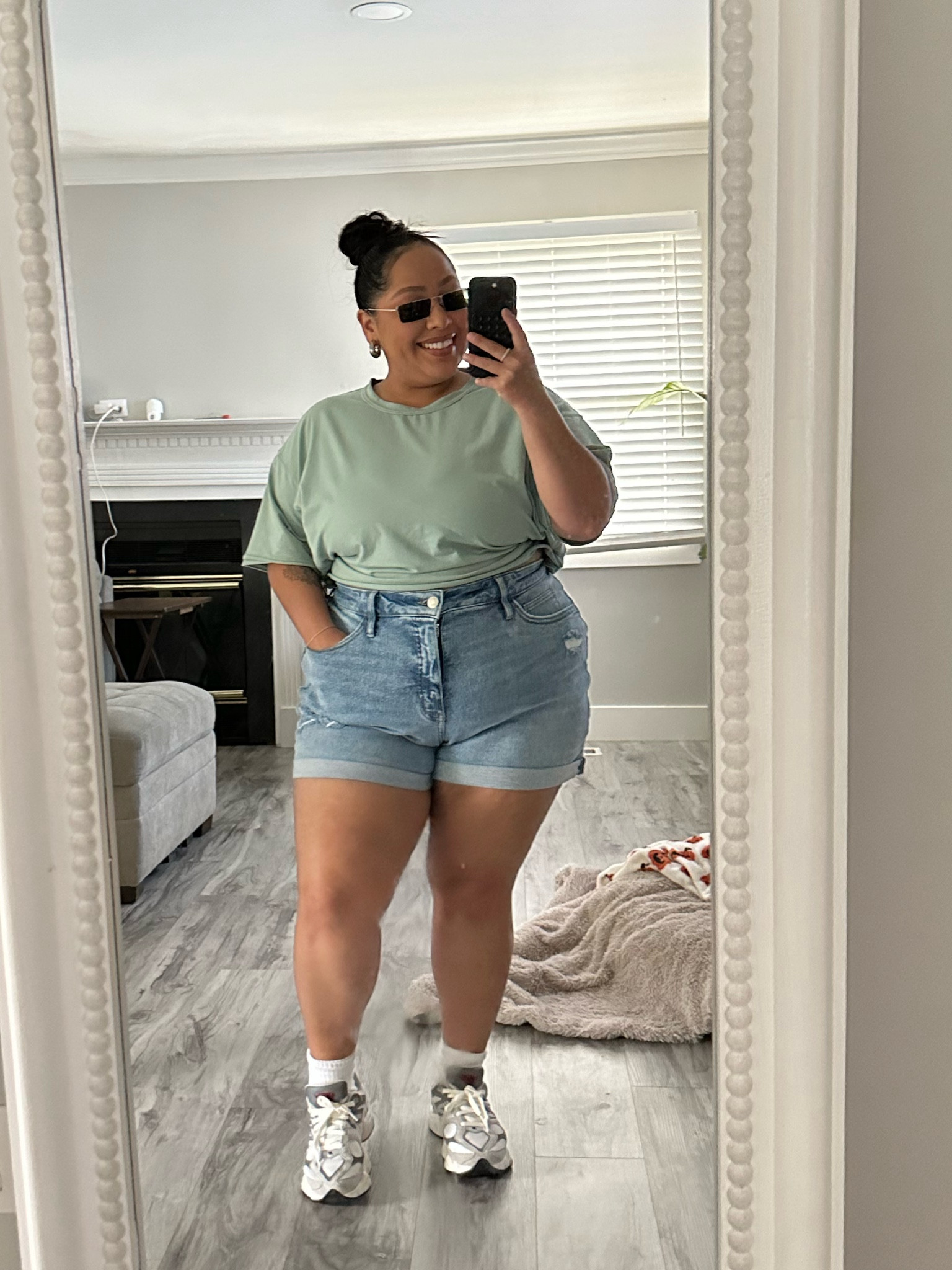Summer outfit as a plus size girly 

Denim shorts size 16
Top size xl (runs oversized) 
Shoes size 6 runs true to size and wide foot friendly 

#LTKShoeCrush #LTKPlusSize