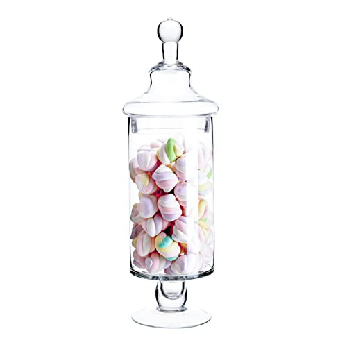 Glass Apothecary Jars, Clear Candy Bowl Dishes Holder Elegant Storage Buffet Display, Decorative Wedding Candy Organizer Canisters (Height: 14" Body: 4") | Amazon (US)