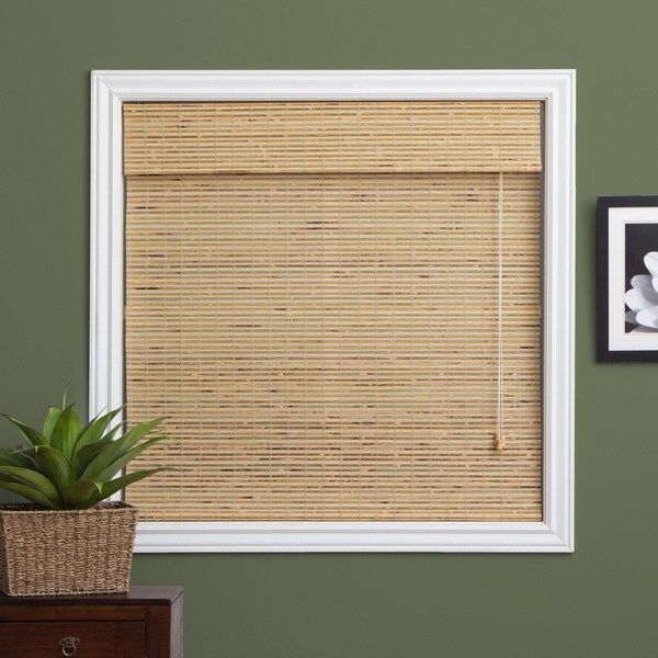 Arlo Blinds Petite Rustique Bamboo Roman Shade with 98 Inch Height | Bed Bath & Beyond