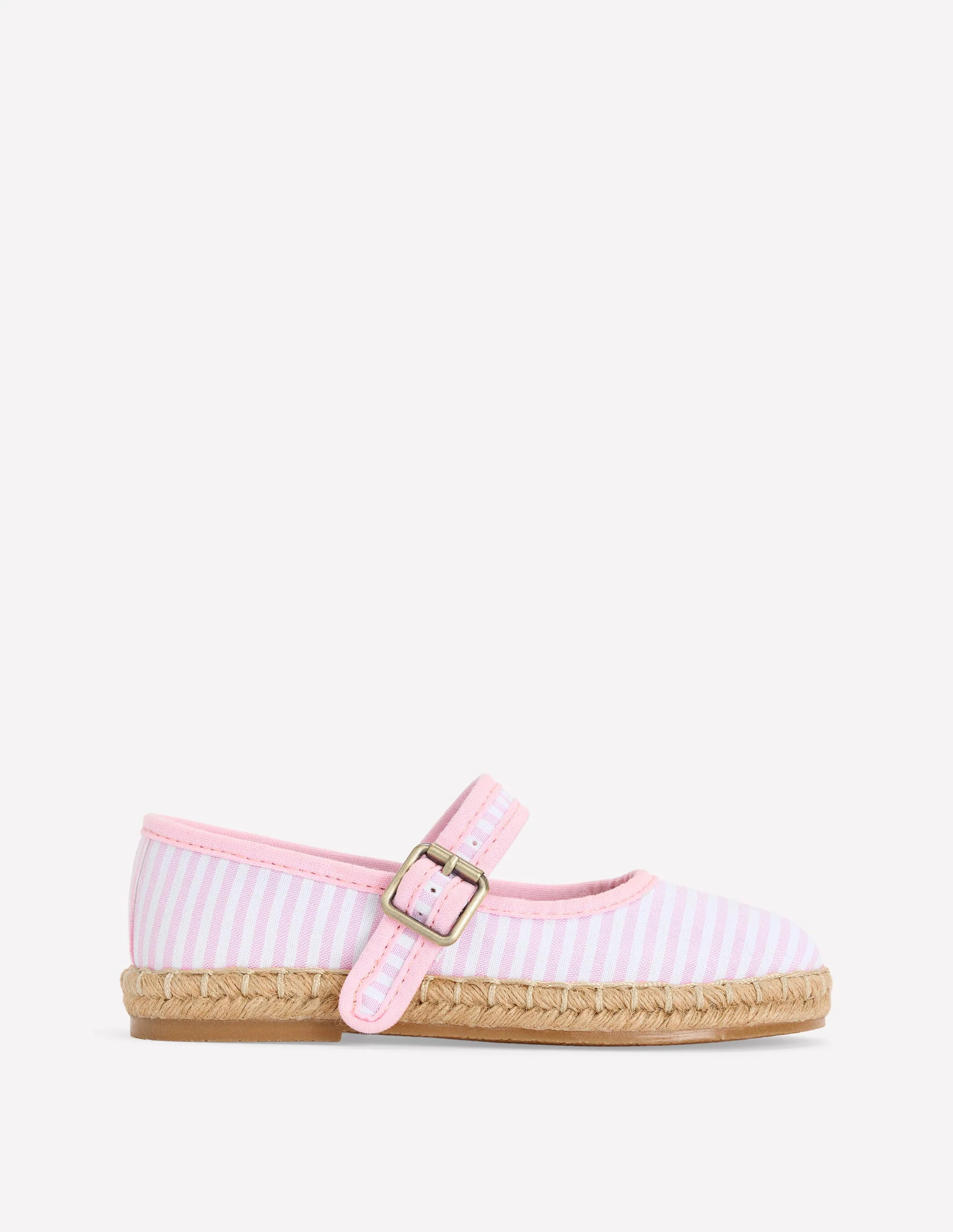 Espadrille Mary Janes-Sea Pink Ticking stripe | Boden UK
