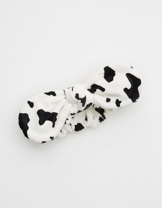 Animal Print Fuzzy Spa Headband | American Eagle Outfitters (US & CA)