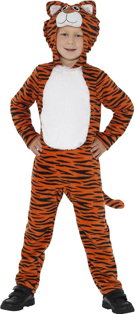 Smiffys Tiger Costume, Orange & Black with Hooded Jumpsuit & Tail, Children's Animal Fancy Dress,... | Amazon (UK)